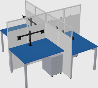 Quad office cubicles