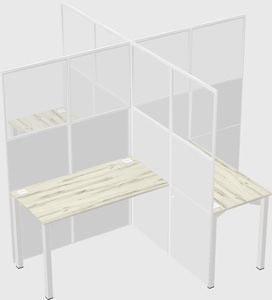 Quad office cubicles