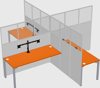 Quad office cubicles