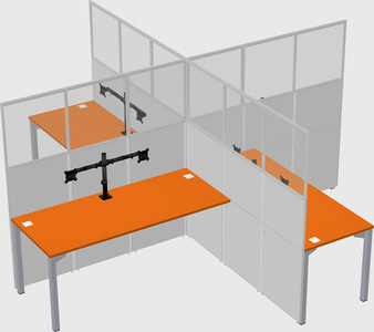 Quad office cubicles