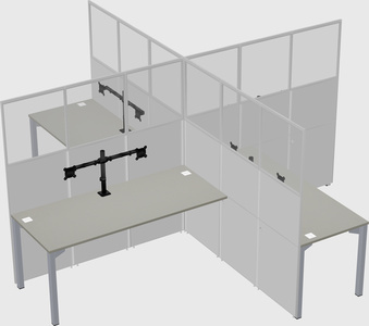 Quad office cubicles