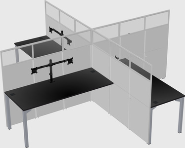 Quad office cubicles