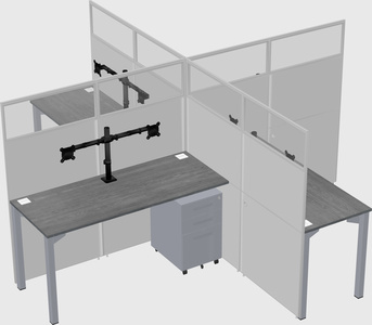 Quad office cubicles