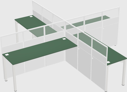 Quad office cubicles