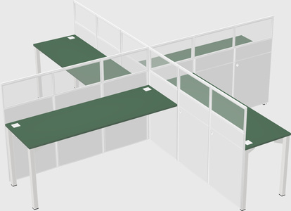 Quad office cubicles