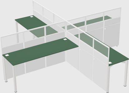 Quad office cubicles