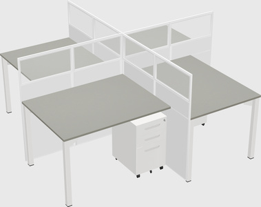 Quad office cubicles