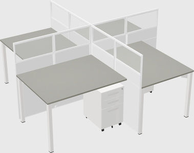 Quad office cubicles