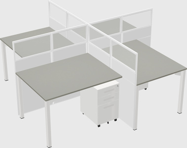 Quad office cubicles