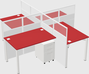Quad office cubicles