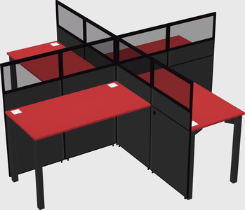 Quad office cubicles