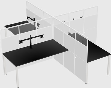 Quad office cubicles