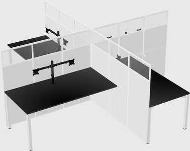 Quad office cubicles