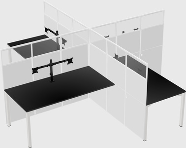 Quad office cubicles