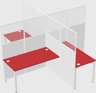 Quad office cubicles
