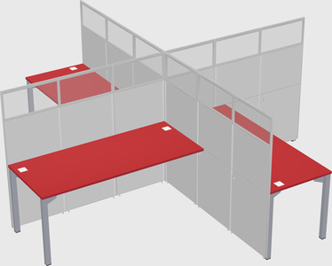 Quad office cubicles
