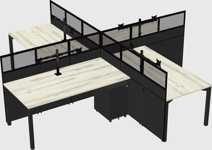 Quad office cubicles