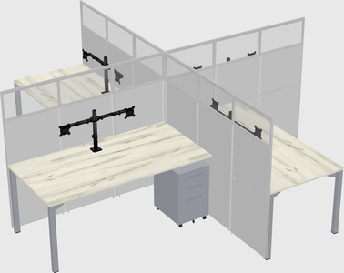 Quad office cubicles