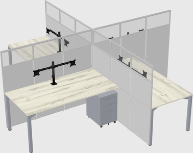 Quad office cubicles