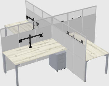 Quad office cubicles