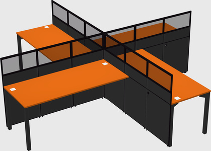 Quad office cubicles