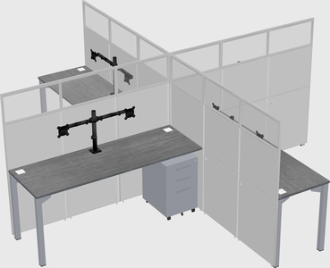 Quad office cubicles