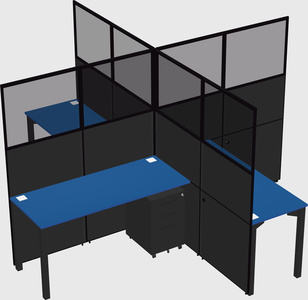 Quad office cubicles