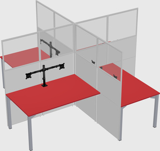 Quad office cubicles