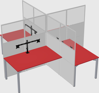 Quad office cubicles