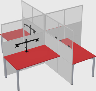 Quad office cubicles