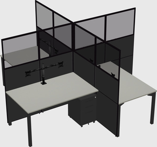 Quad office cubicles