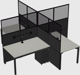 Quad office cubicles