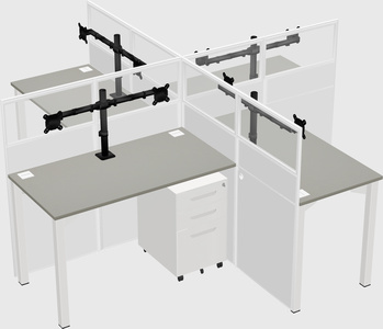Quad office cubicles