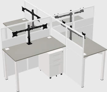 Quad office cubicles