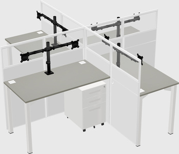 Quad office cubicles