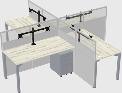 Quad office cubicles