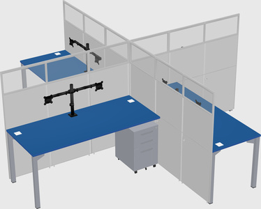 Quad office cubicles