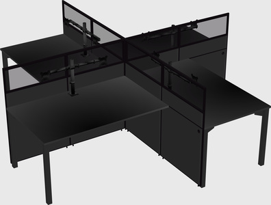 Quad office cubicles