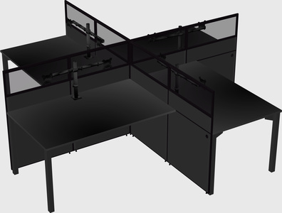 Quad office cubicles