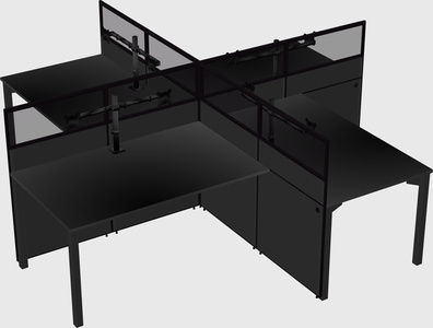 Quad office cubicles