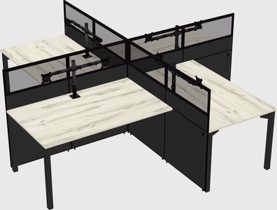 Quad office cubicles