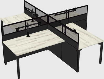 Quad office cubicles