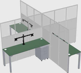 Quad office cubicles