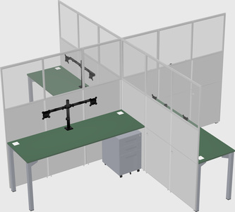 Quad office cubicles