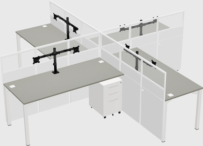 Quad office cubicles