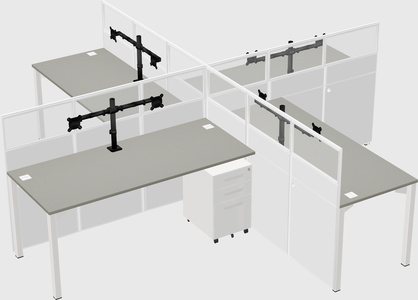 Quad office cubicles