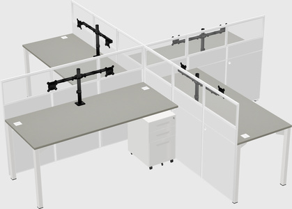 Quad office cubicles