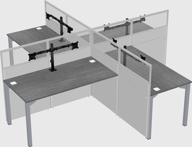 Quad office cubicles