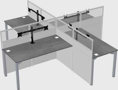 Quad office cubicles