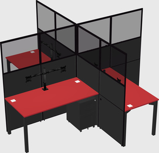 Quad office cubicles